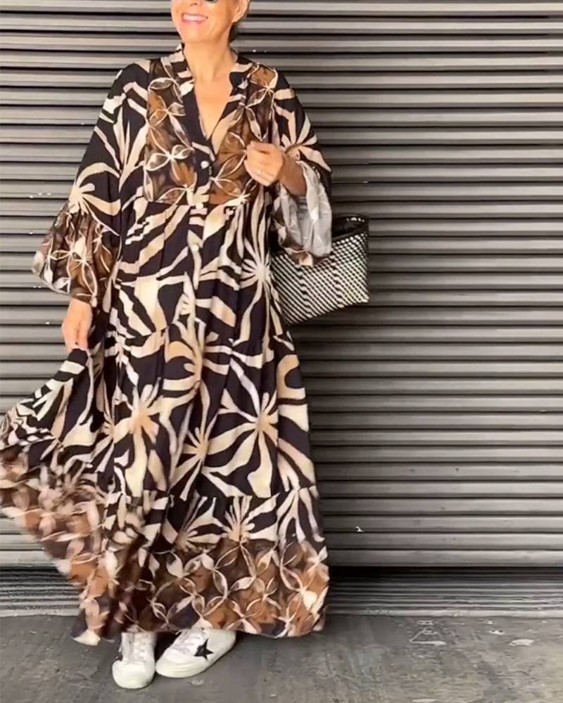 Mc | Loose-fitting printed vacation dress