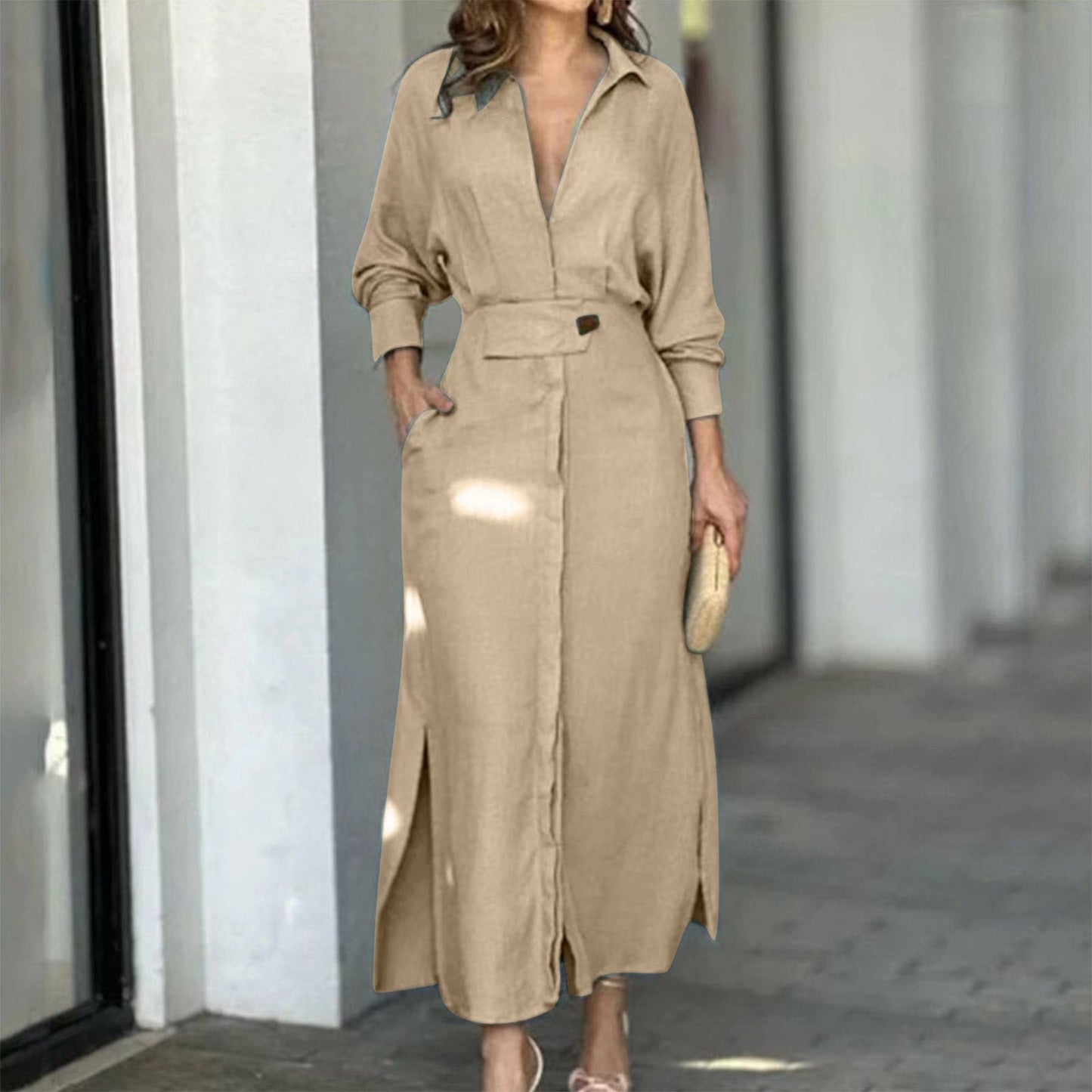 LP | Rive shirt dress with slits and buttons