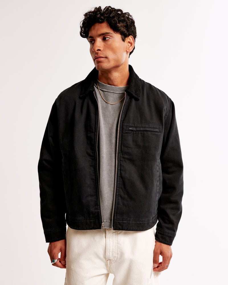 Short Work Jacket with Zipper