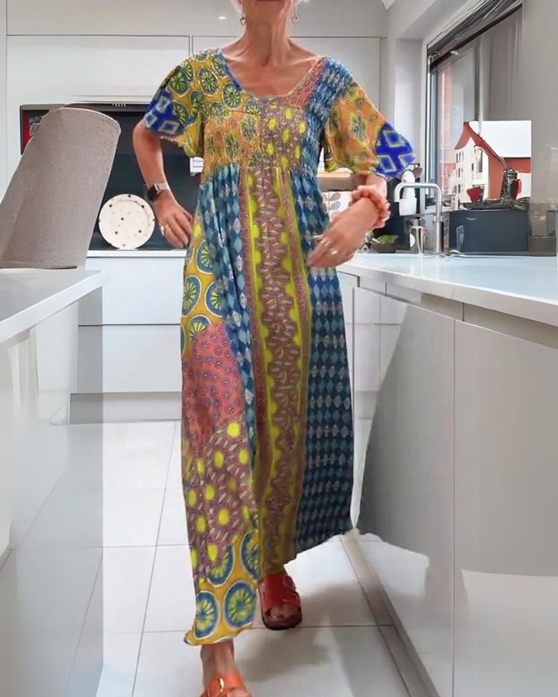 LD | Bohemian dress with paisley pattern