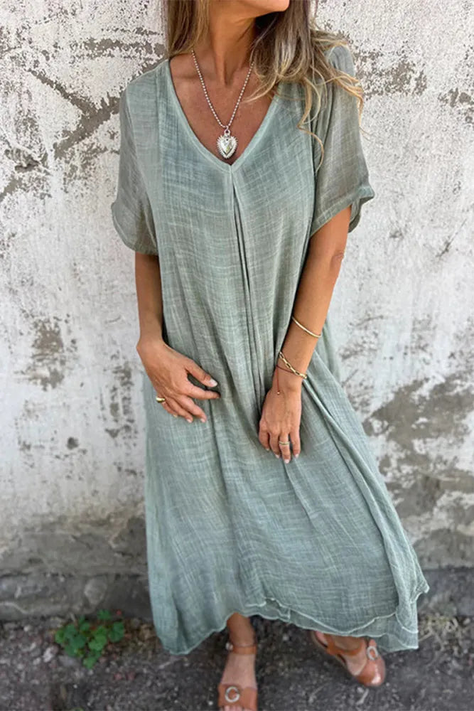 LP | Comfortable long V-neck dress