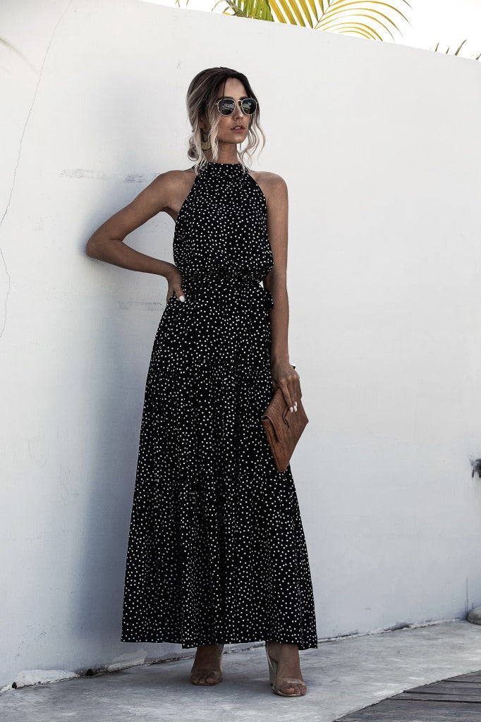 LP | Dress with polka dot print and neck bow
