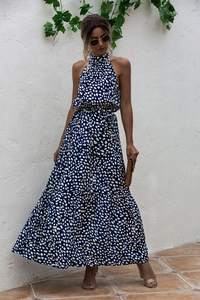 LP | Dress with polka dot print and neck bow