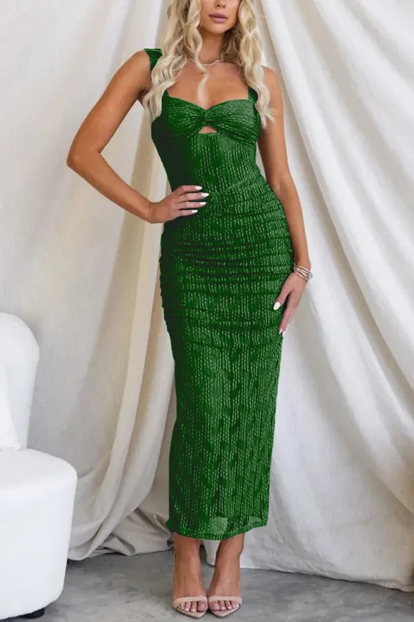 LD Long dress in pleated tulle