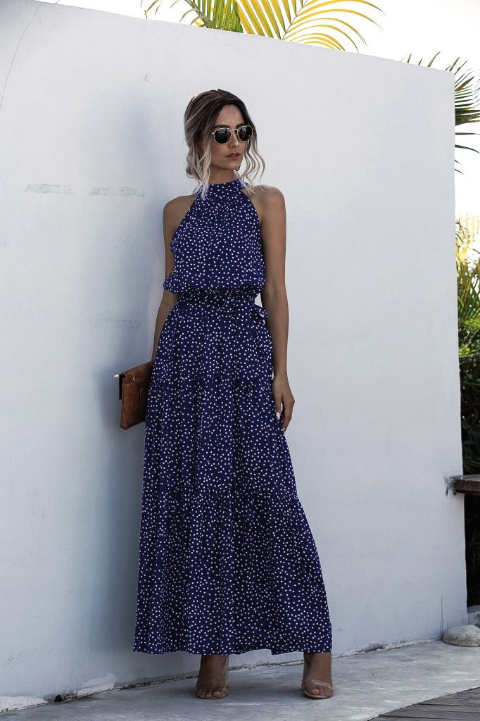LP | Dress with polka dot print and neck bow