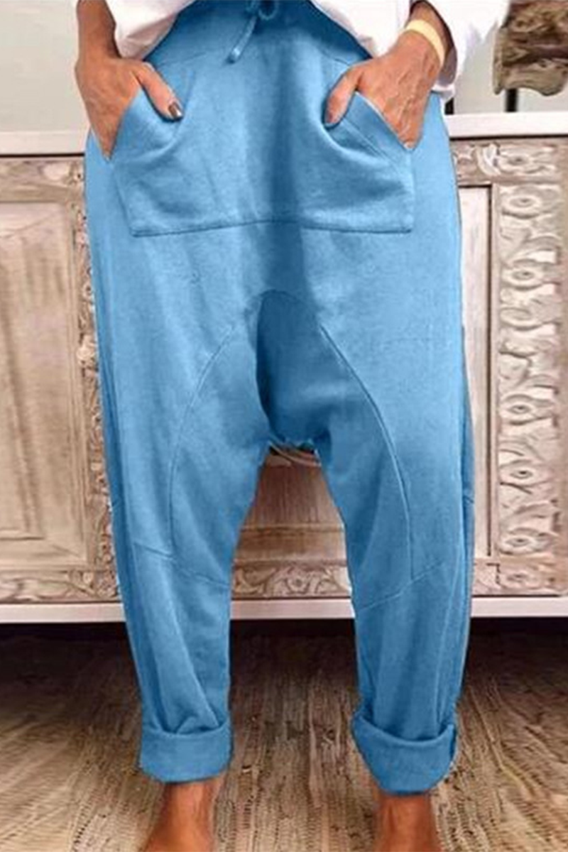 Casual Solid Draw String Bag Loose Harlan Solid Colour bottoms (4 colors).