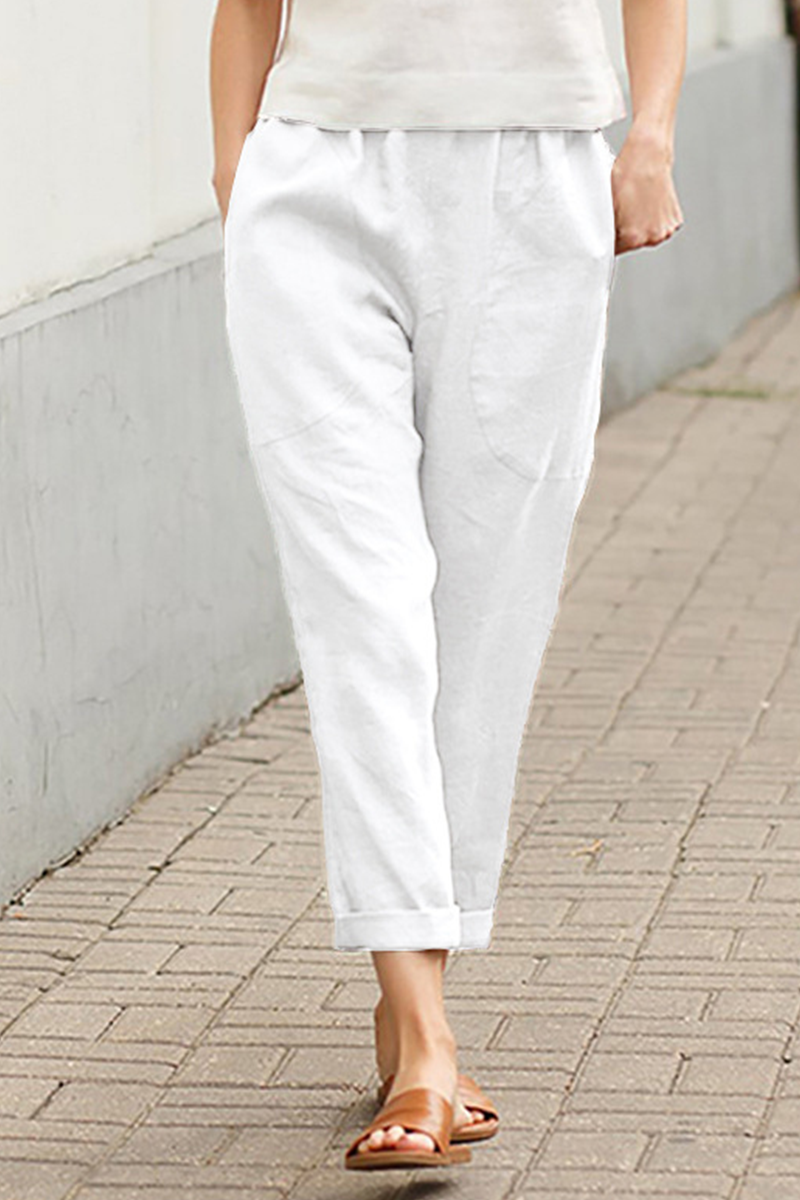 Casual Mid Waist solid-color pants (7 colors)