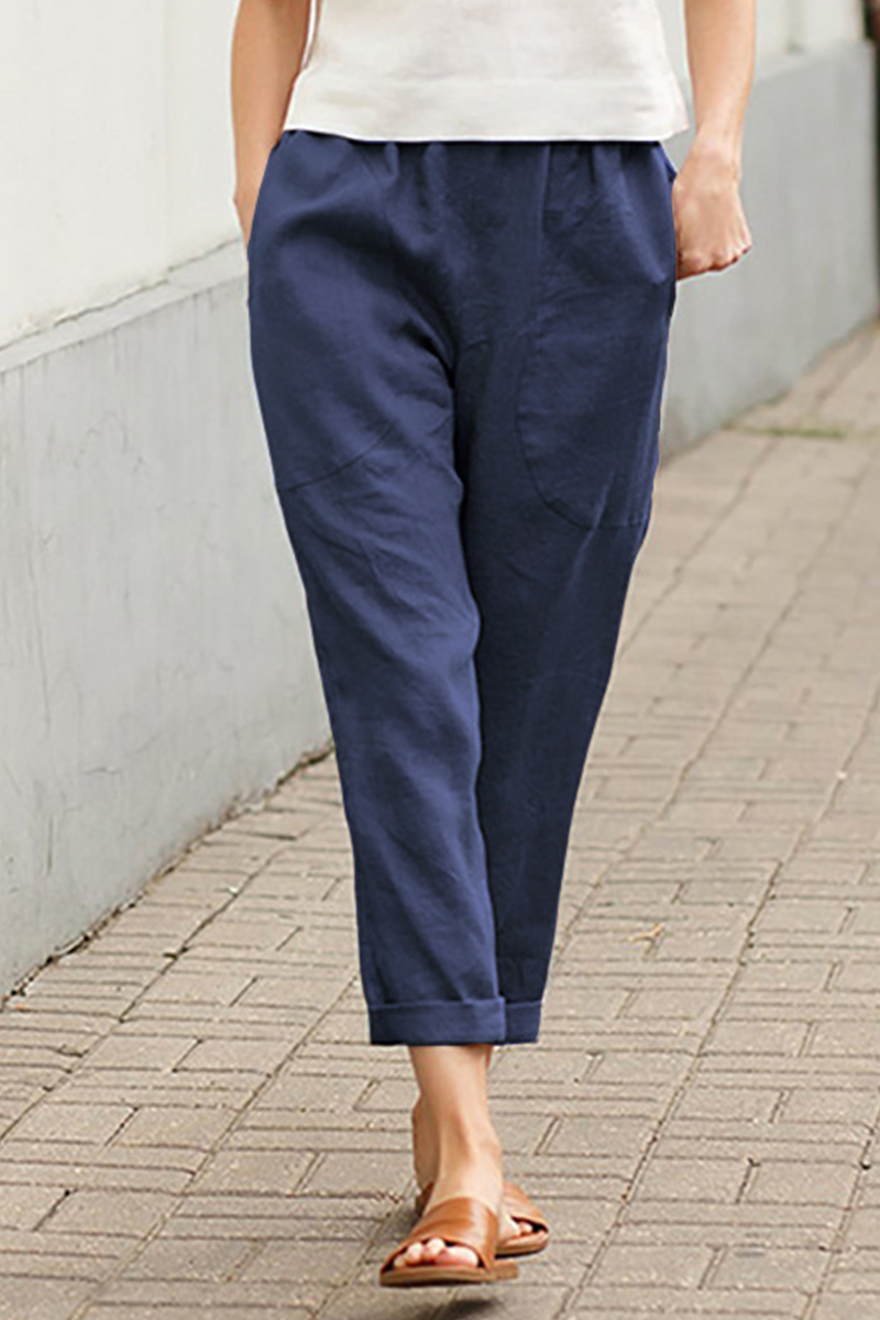 Casual Mid Waist solid-color pants (7 colors)