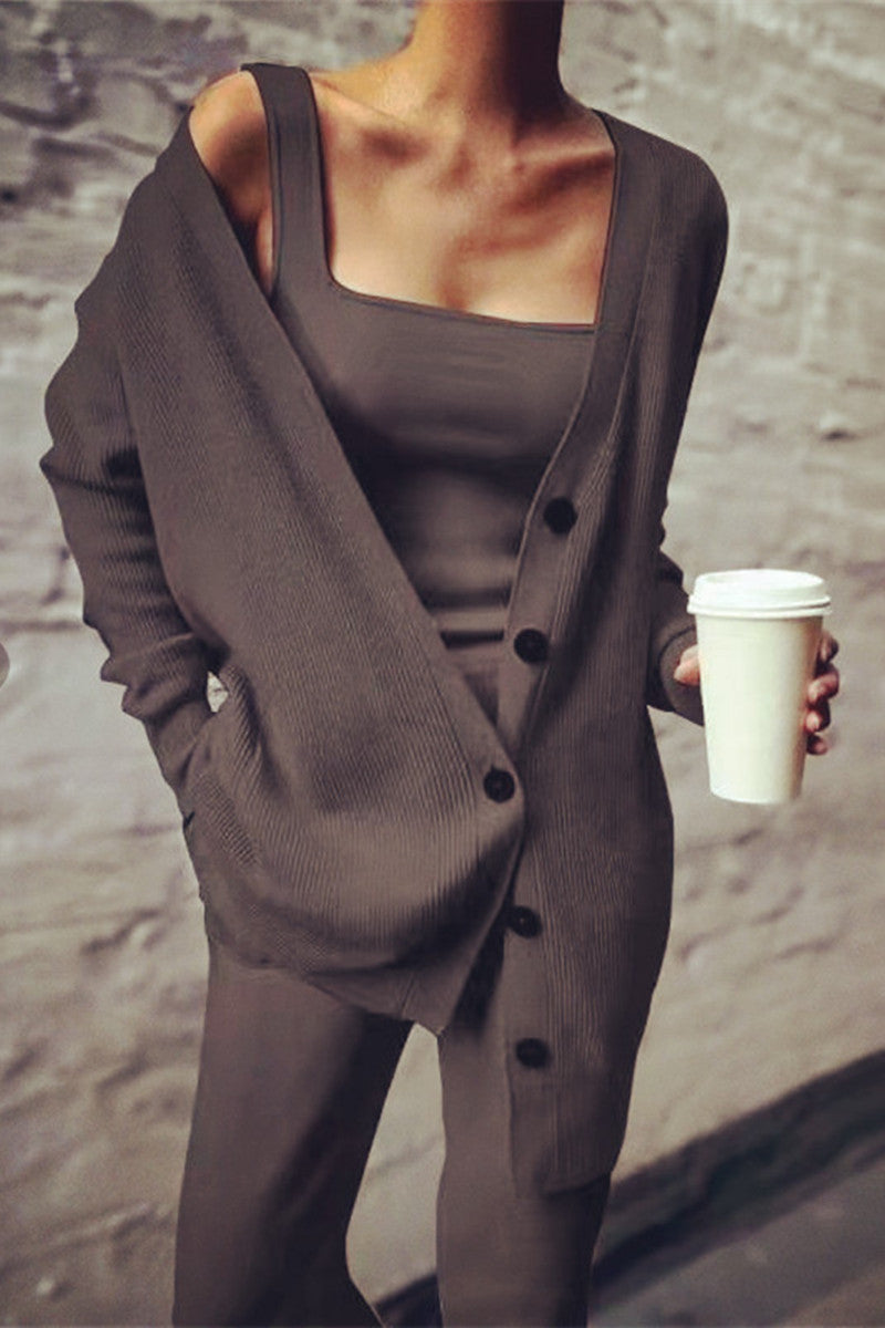 Arden | Three-Piece Women’s Set – Cardigan, Vest & Trousers