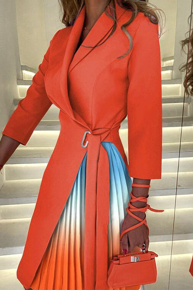 LP | Elegant A-line dresses with color block contrast and V-neckline