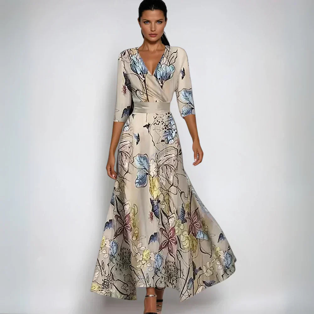 Jano��� | Maxi abito a portafoglio elegante con fiori