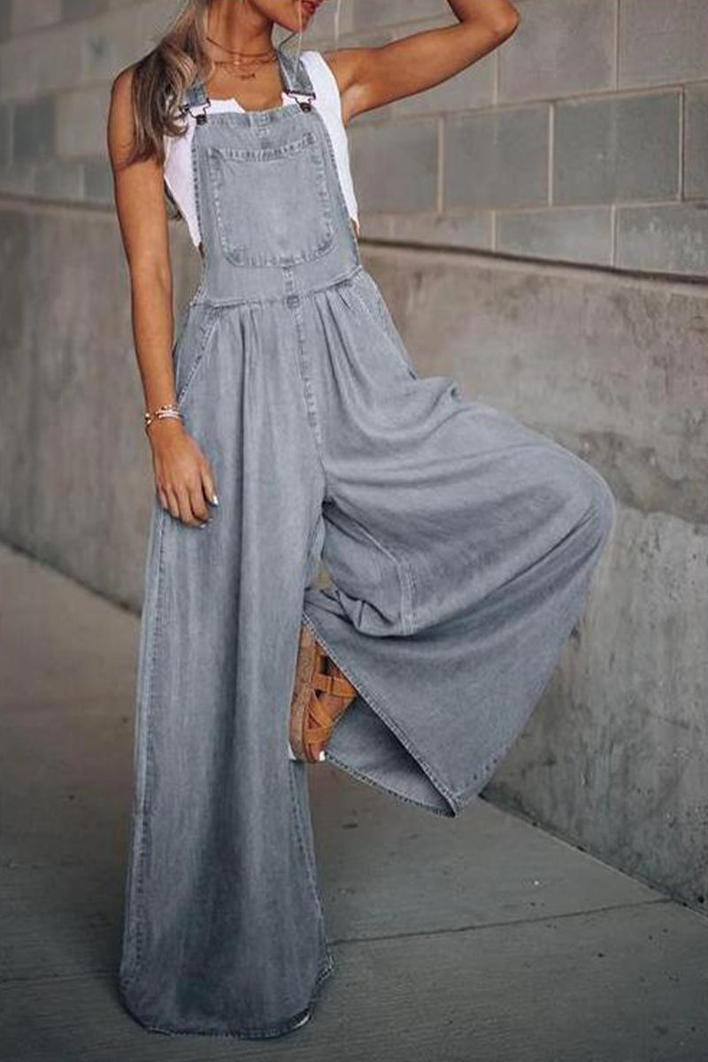 LD Fashion casual sturdy bag spaghetti strap loose jumpsuits (4 colors)