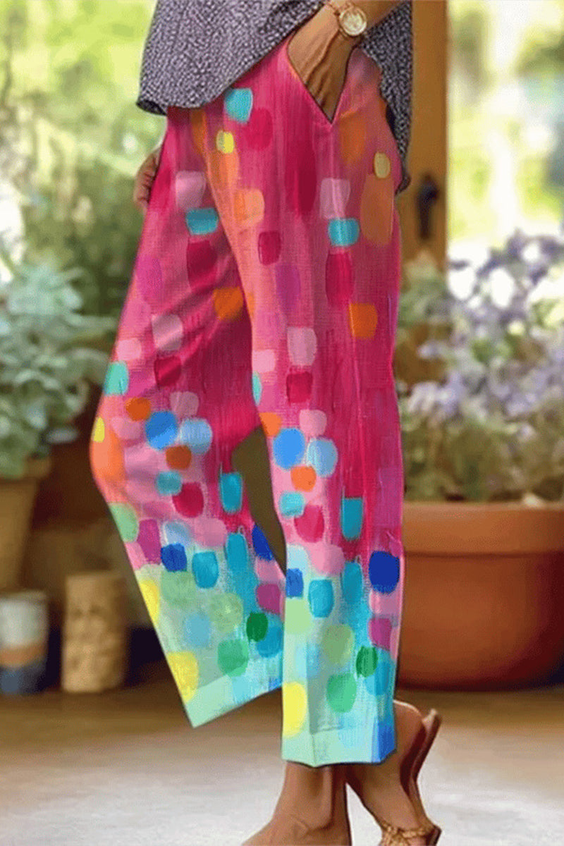 LD Floral Patchwork Loose Mid Waist Straight Full Print Swimsuits (6 Colors)