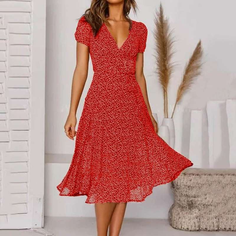 LD | Airy summer dress in A-line with V-neckline