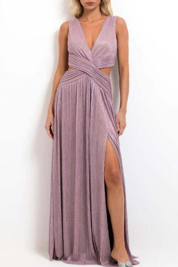 LD Long dress with a glossy surface and elegant design for special occasions