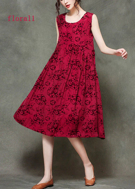 Mitchi - Long sleeveless dresses with round neck and ruffles
