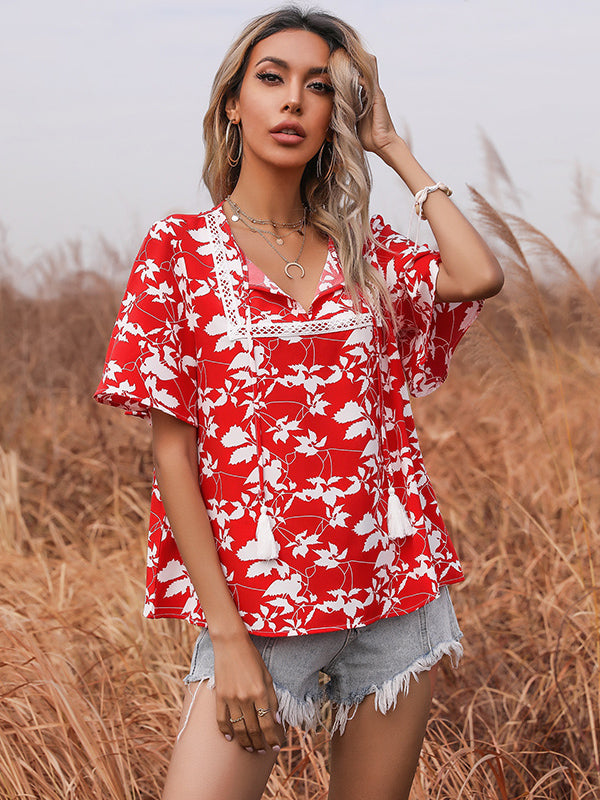LD | printed shirt with V-neck