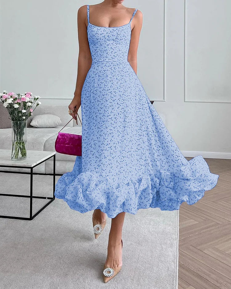 Stylish printed strapless dress with print
