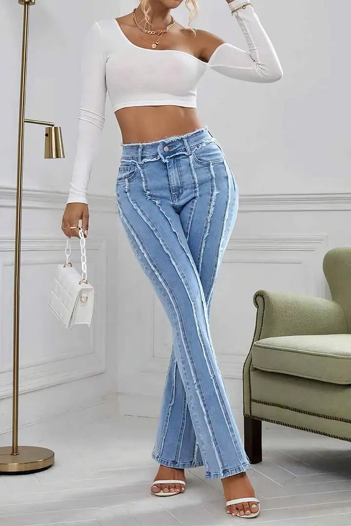 Veronina - Chic flannel jeans for women