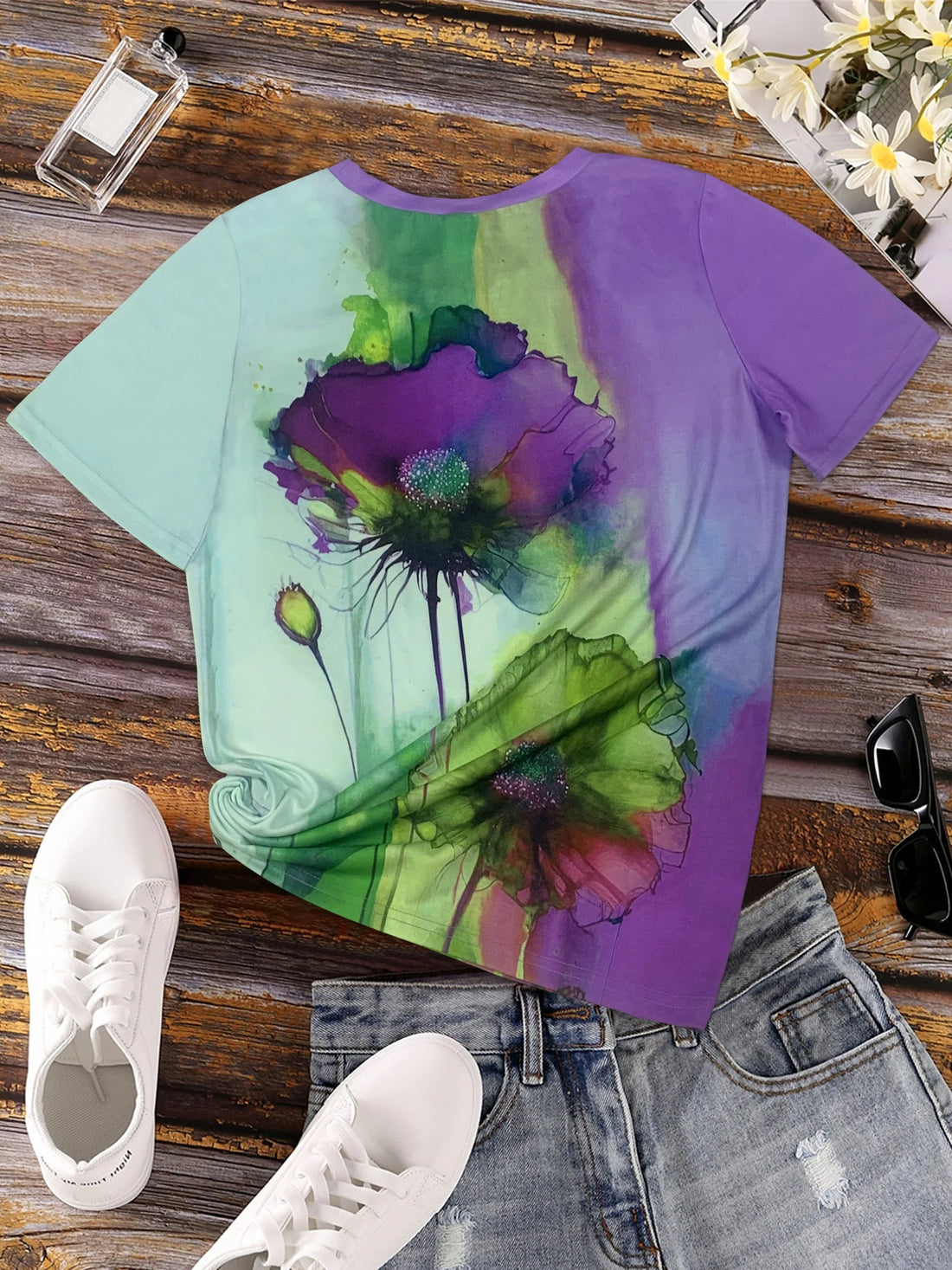 Fabienne - Floral print T-shirt with short sleeves