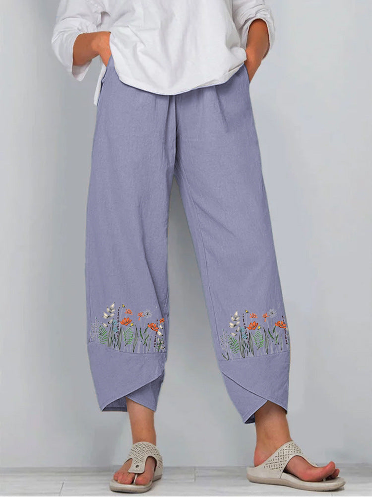 LD | Printed pants with elastic waistband
