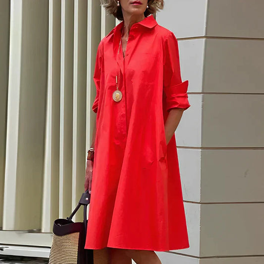 Everly - Fashionable dress with polo neck