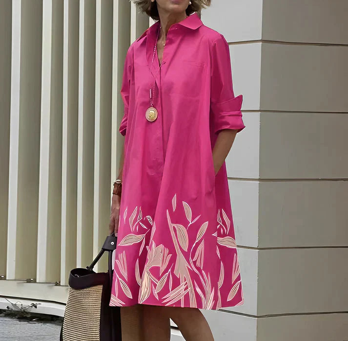 Everly - Fashionable dress with polo neck