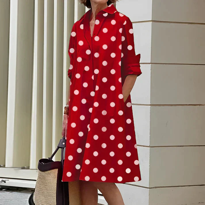 Everly - Fashionable dress with polo neck