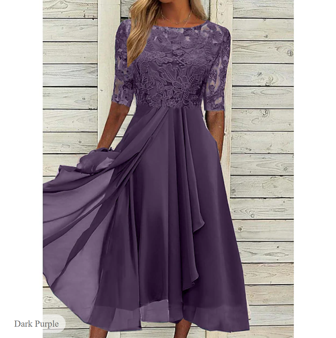 LP | Dress with floral embroidery