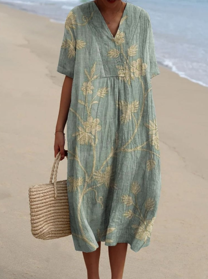 LP | Retro beach dress with summer print