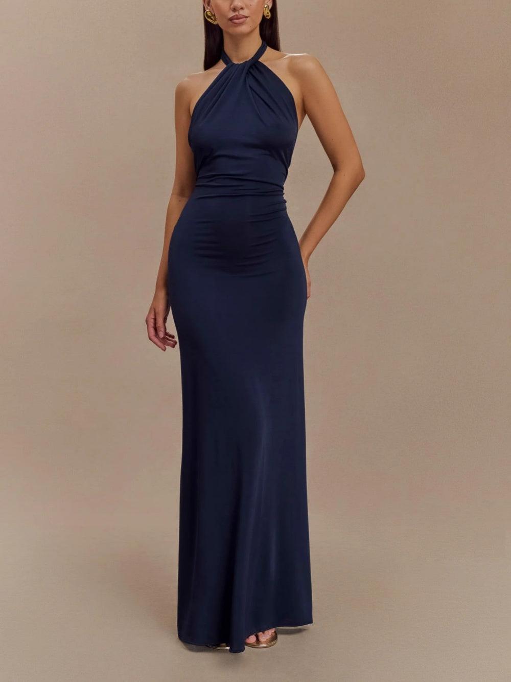LD Long dress with halter neck and elegant style for special occasions