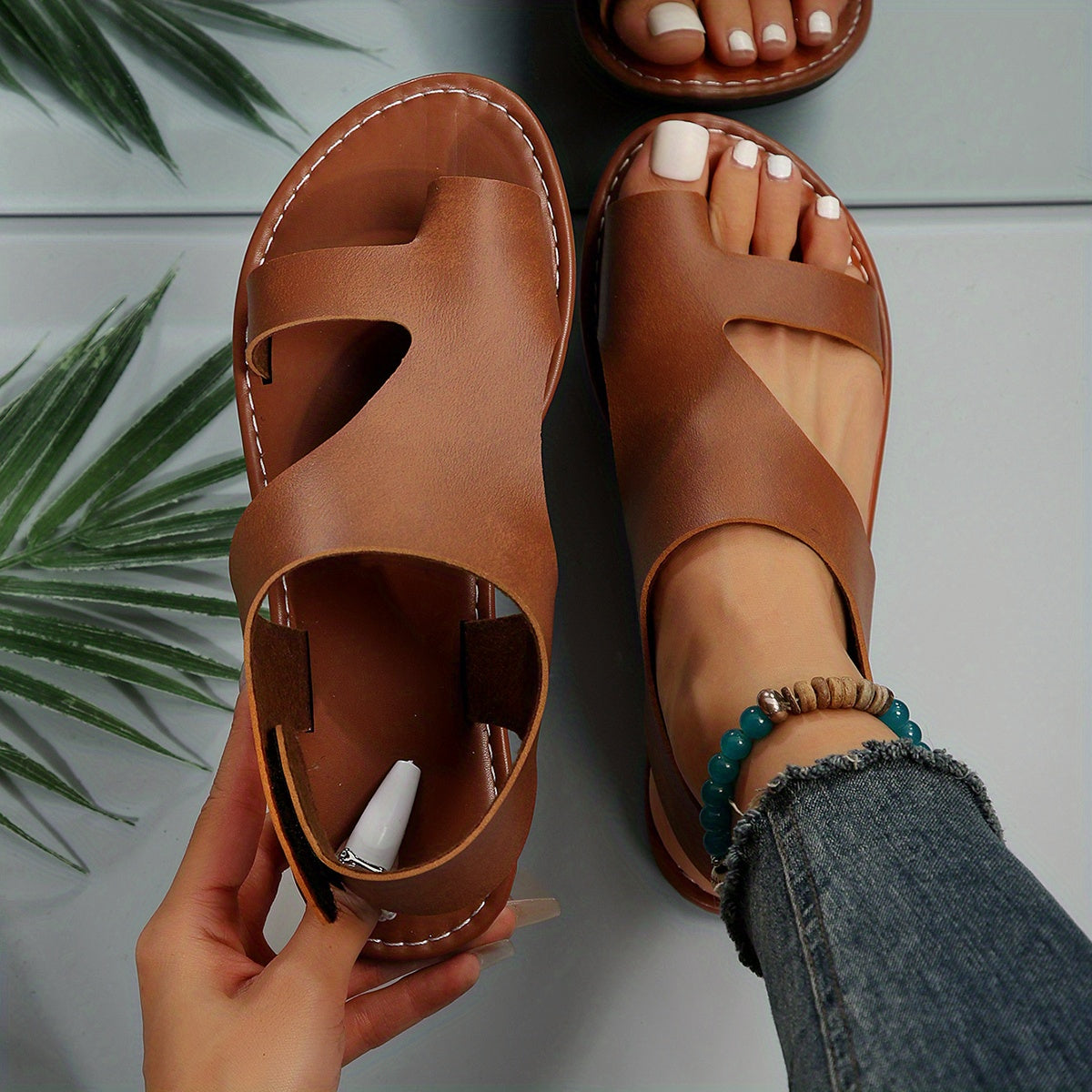Fashionable open-toe sandals with cut-outs