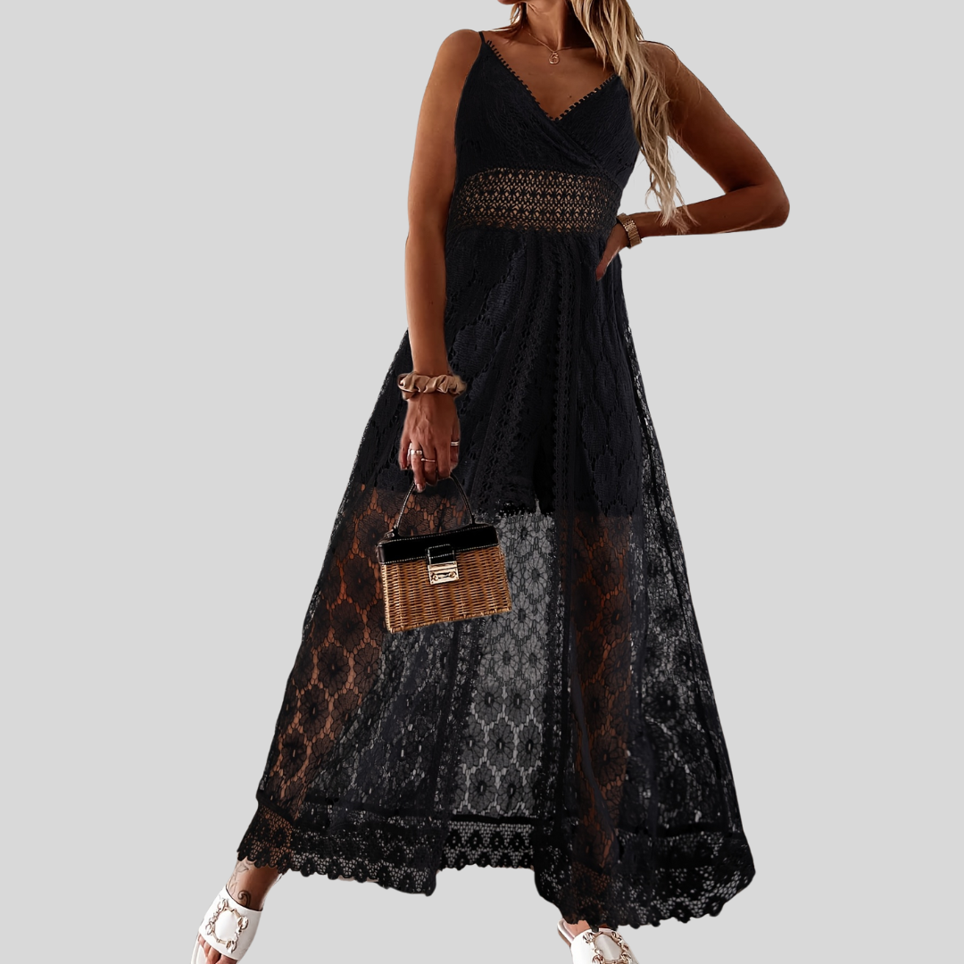 LD | Elegant flowing jumpsuit with V-neckline