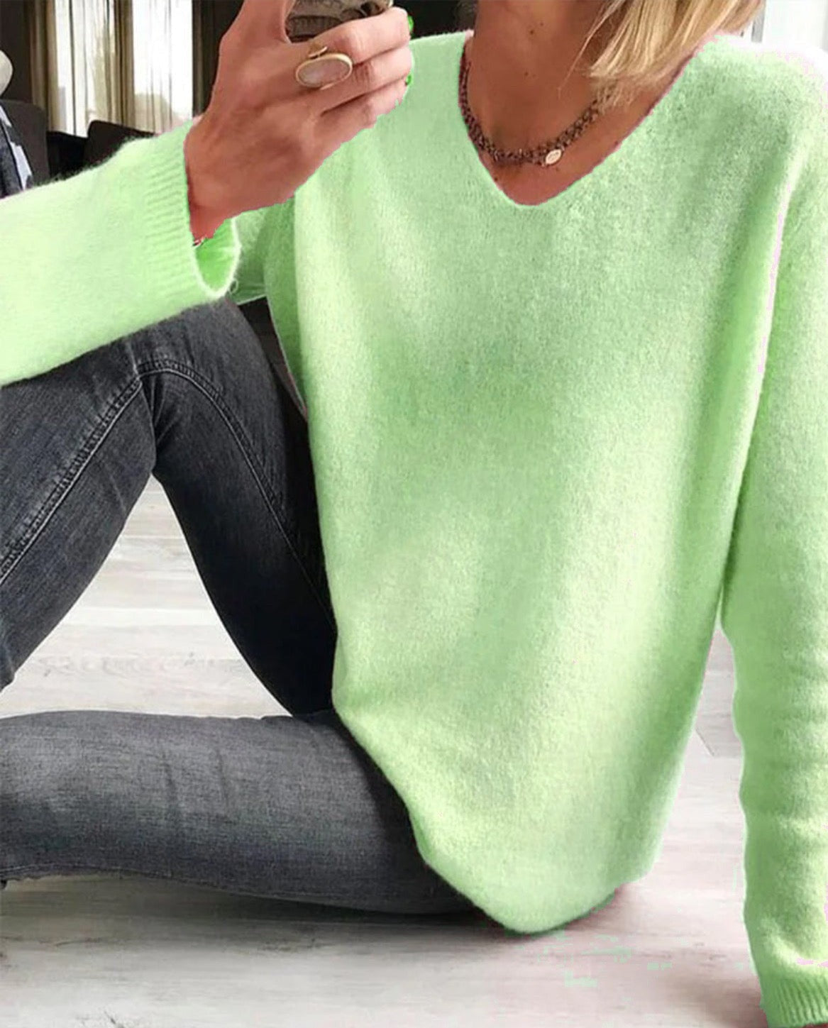 Mila | Women's Plain Long Sleeve Sweater Simple, Chic, and Comfortable