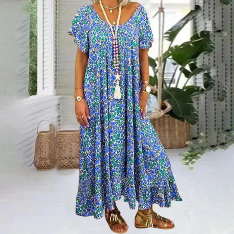 Classic long dress in boho style.