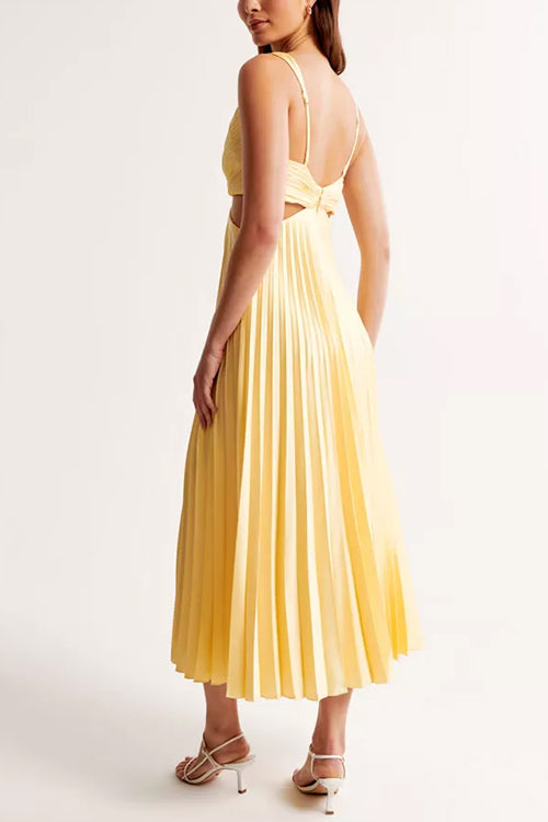 LD | Pleated maxi dress with waist detail