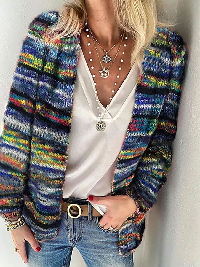 Lola | Women's Multicolor Knitted Cardigan Chic and Comfortable