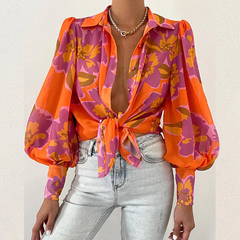 Luna Bloom - Tie-front blouse