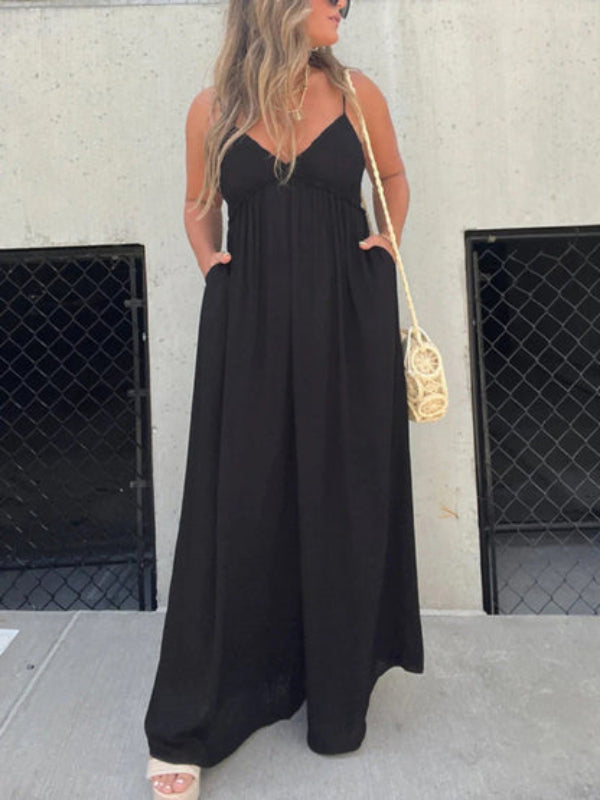 Comfortable long dress with thin straps for everyday wear