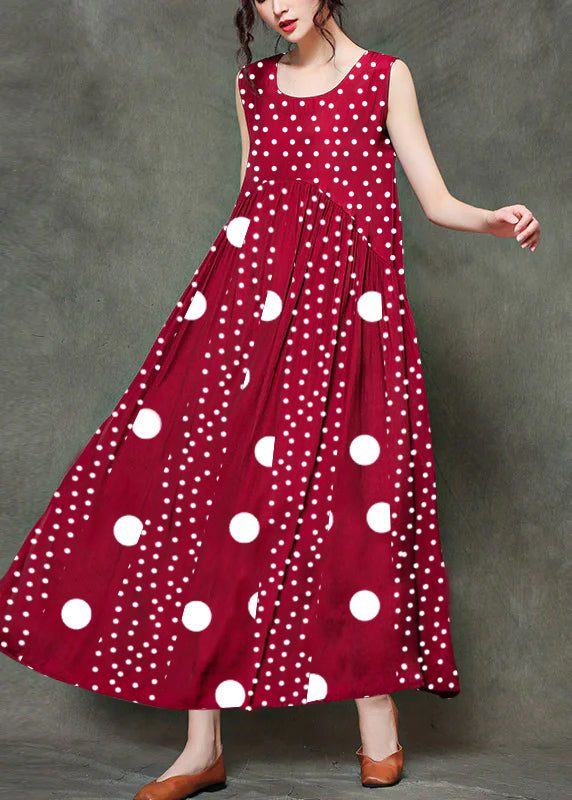 Mitchi - Long sleeveless dresses with round neck and ruffles