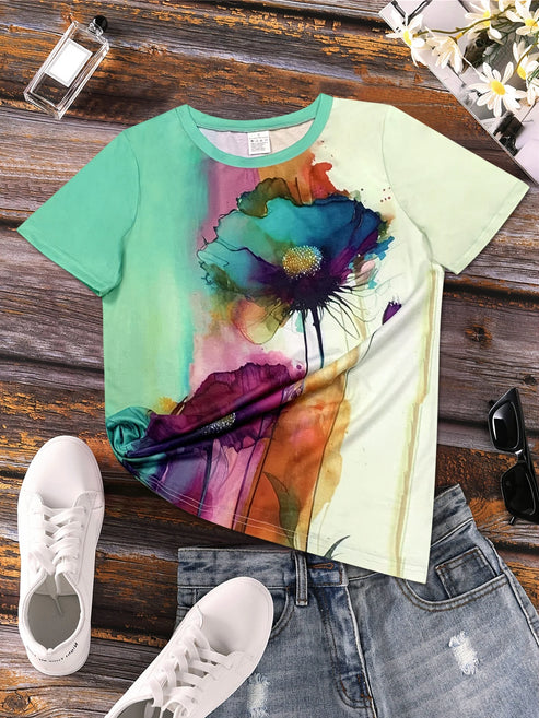 Fabienne - Floral print T-shirt with short sleeves