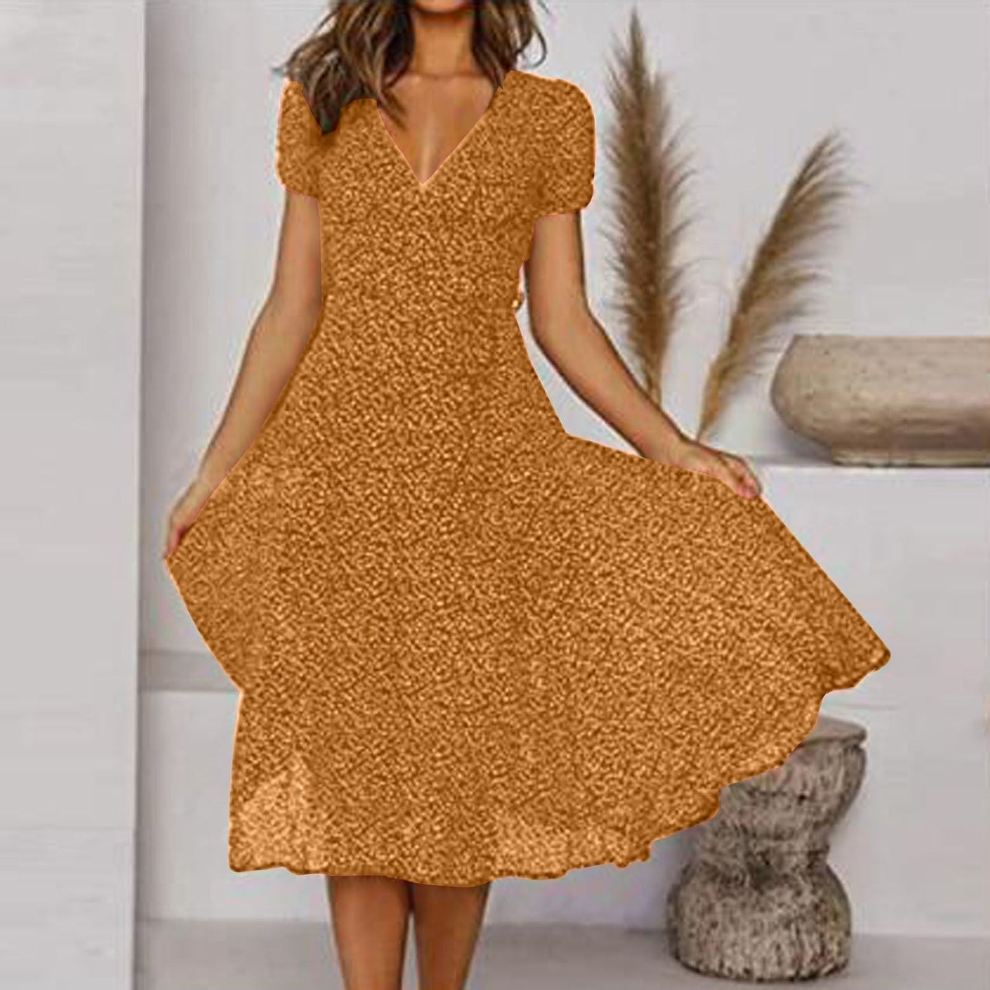 LD | Airy summer dress in A-line with V-neckline