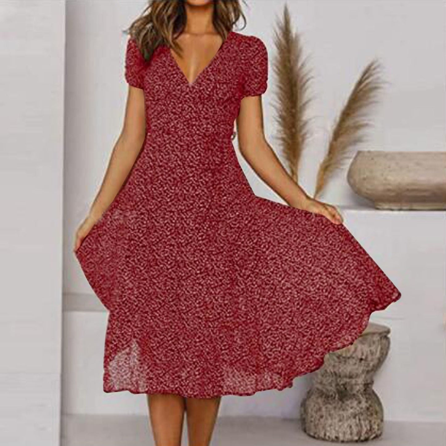 LD | Airy summer dress in A-line with V-neckline