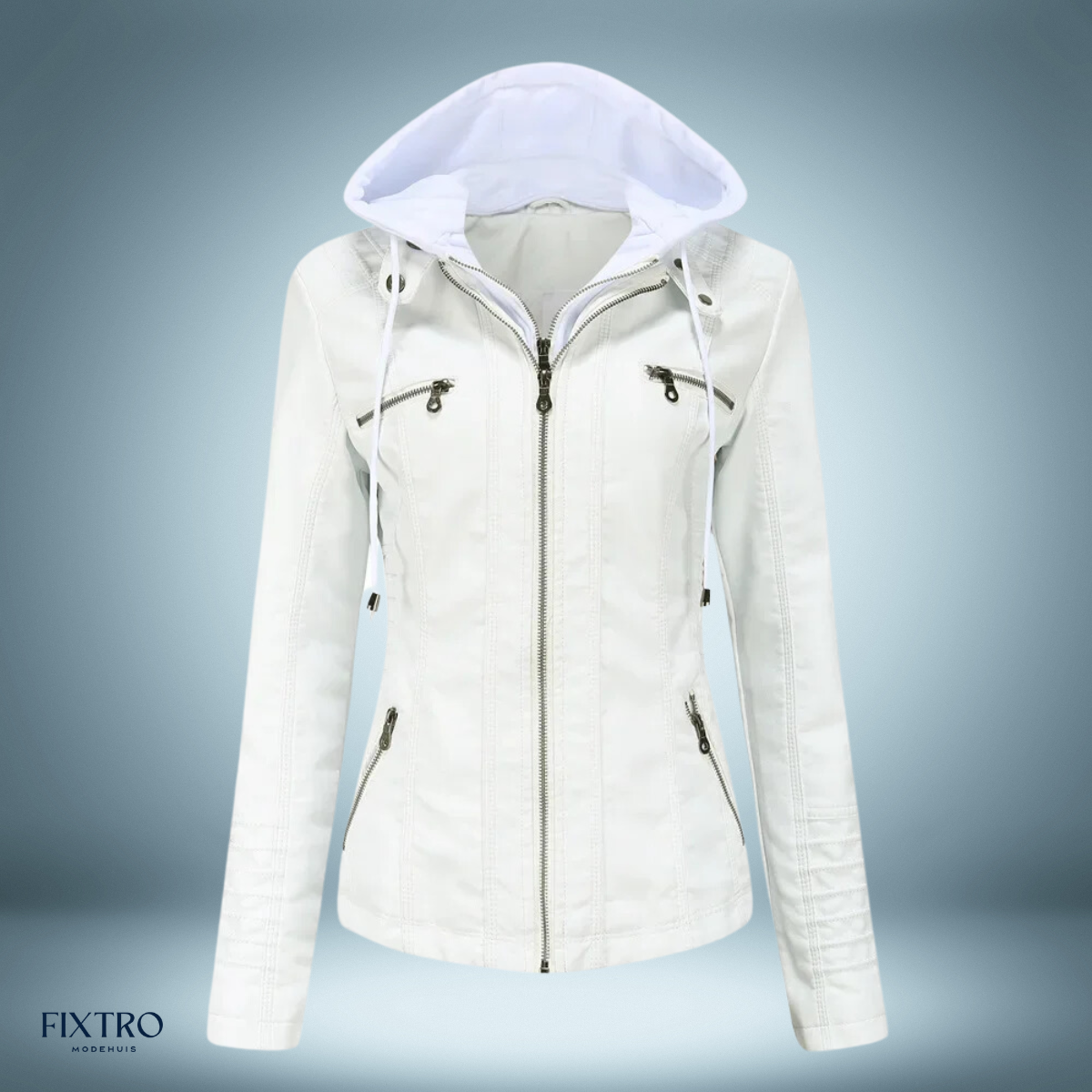 Lyra | Women's Leather Jacket with Hood Chic and Comfortable