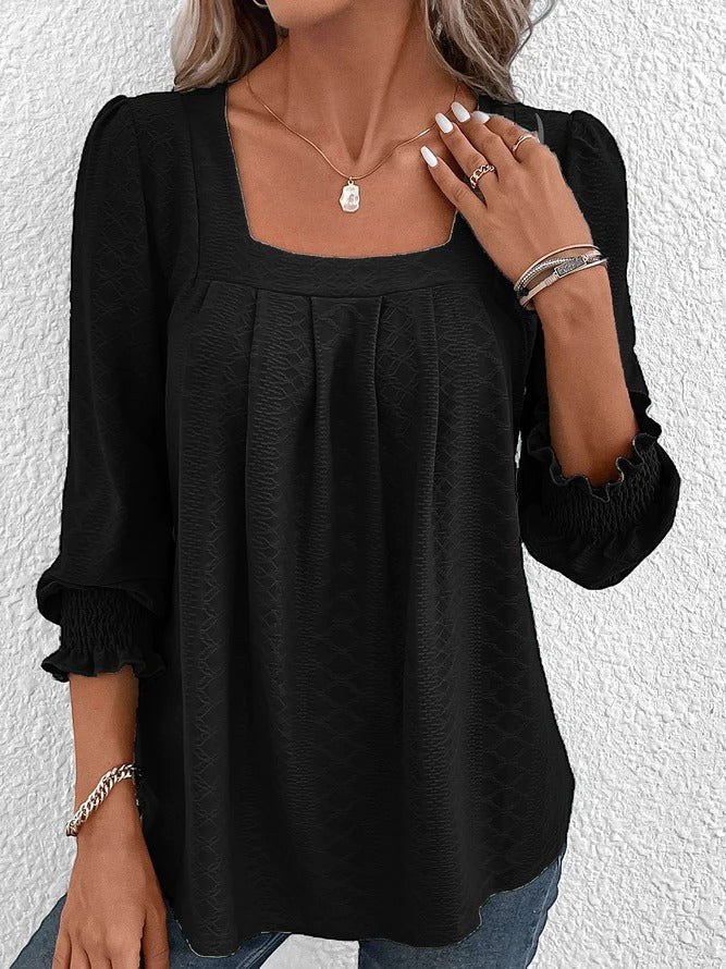 Sabrine blouse | Cotton blouse with square neckline