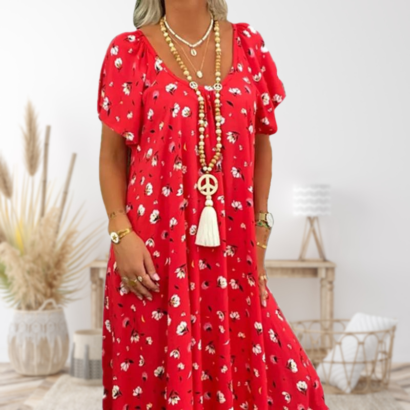 Classic long dress in boho style.