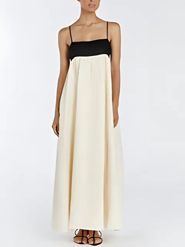 Casual long dress with combination pattern ideal for vacation
