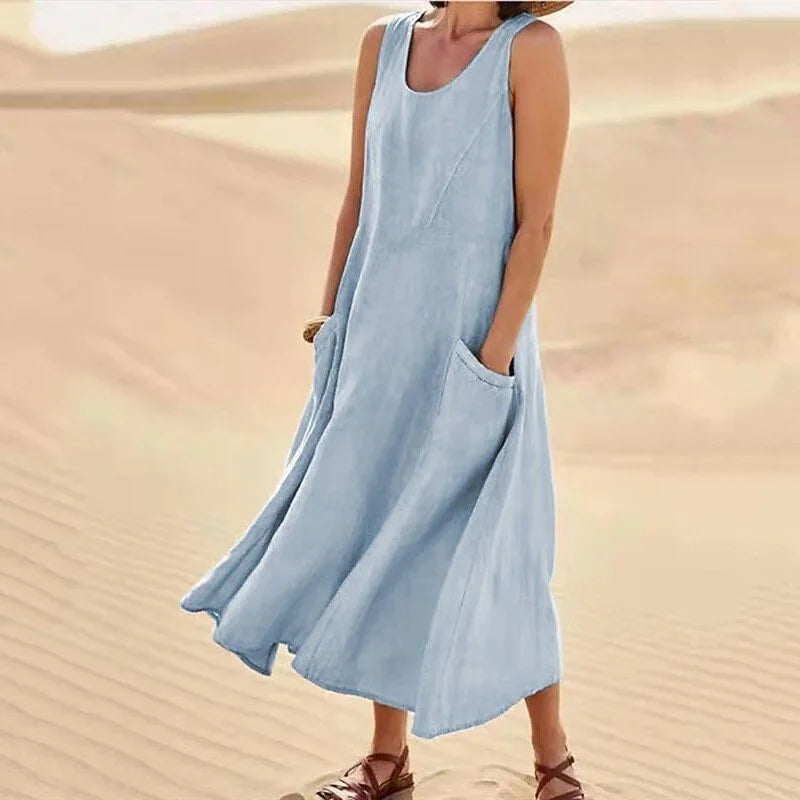 Sleeveless dress for ladies