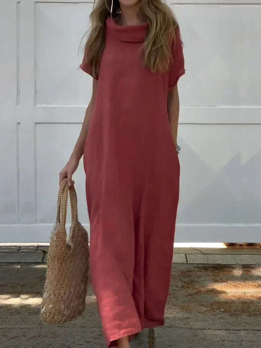 Mc | Linen dress with welt pockets