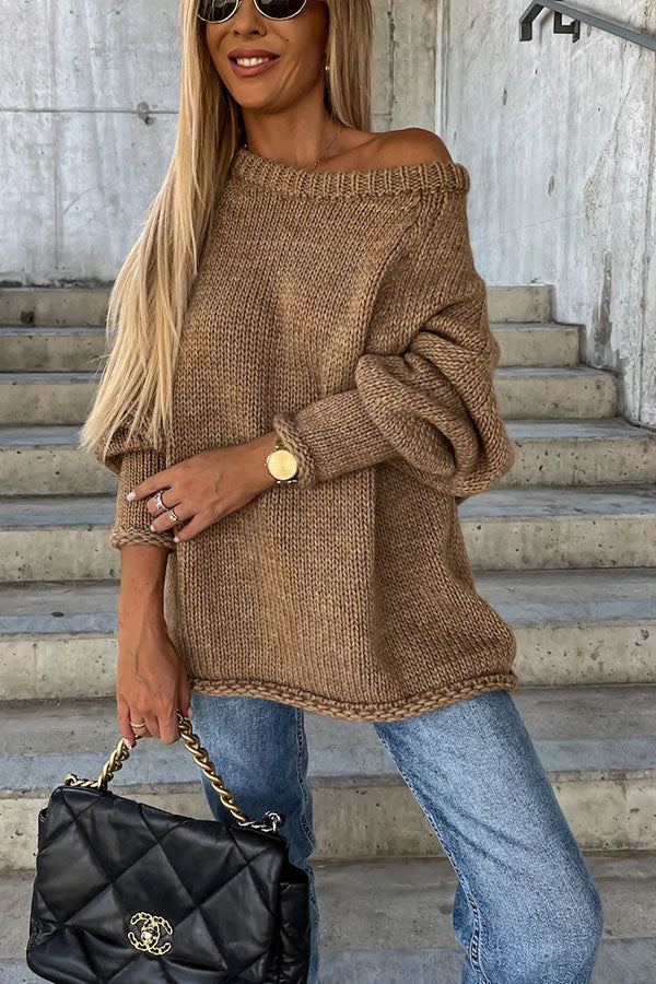 Amaya | Women's Comfortable Sweater with Wide Collar, Casual and Chic